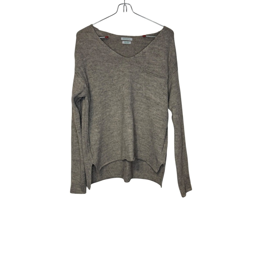 United Colors of Benetton Womens Sweater Alpaca Blend Italian Yarn V-Neck Medium